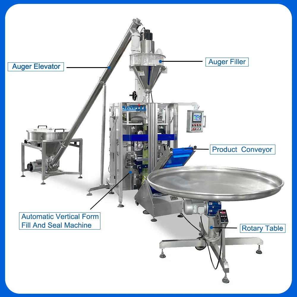 Samfull VFFS 100g a 5kg máquina automática de envasado de premezcla de pasteles en polvo para 500g 1kg máquina de envasado de polvo para leche en polvo
