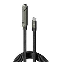 Cable de carga rápida de 240W, cobre puro, tipo C, cable de extensión de 480Mbps, plegable, 2 en 1, soporte de aluminio para teléfono, estación de carga para teléfono.