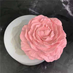 2 estilos 3D peonía flor azúcar Chocolate silicona Fondant molde para decoración de pasteles 3D hecho a mano jabón gota molde de silicona - Product Image 4
