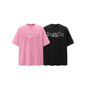 Love Is Good Brand Letter Beaded 260G Camiseta de algodón Marca de moda Loose Casual Style Pareja Camiseta de manga corta Goodbrand - Product Image 5
