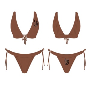 JSN148C Maillot de bain vendeur marque privée logo personnalisé imprimé marque Bikini ensemble maillot de bain pour femmes maillot de bain design Bikini - Product Image 6