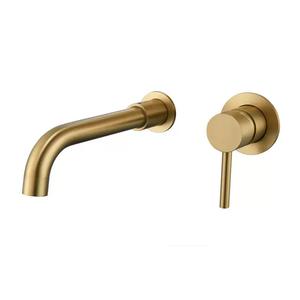 Moderner 304 Edelstahl Einhand Gold Schwarz Gebürsteter Becken Wasserhahn Versteckte Wand montage Heiß kaltwasser hahn Verdecktes Design - Product Image 3