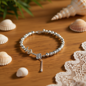 Pulsera Hijunmi para Mujer, Chapada en Oro de 18K, con Trébol y Concha Natural, Cadena Delicada, Regalo de Joyería - Product Image 2