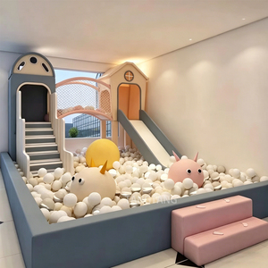 Ensemble de jeux souples tout-en-un : toboggan, piscine à balles, <span class=keywords><strong>zone</strong></span> de jeu ludique, escalade, ramassage, balançoire à corde, château de jeu pour la maison, la maternelle et l'intérieur - Product Image 4