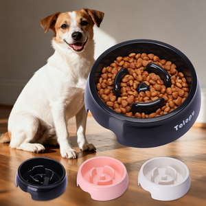 Wholesale Plastic <strong>Rounded</strong> Slow Feeder Pet <strong>Bowl</strong> with Spiral Pattern Food Grade &amp; Eco-Friendly for <strong>Dogs</strong> &amp; Cats - Product Image 2