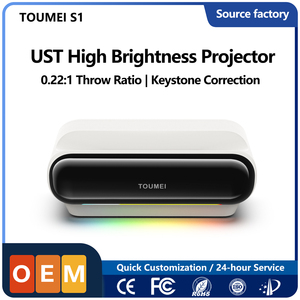 Projecteur à ultra courte focale 1080P 4K compatible DLP Proyector WiFi avec chargement Type-C, projecteur Android pour <span class=keywords><strong>cinéma</strong></span> - Product Image 1