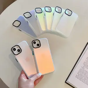 Adecuado para iphone15/14pro Max botones de contraste láser IMD gradiente Apple 13 funda de teléfono 12 silicona 11