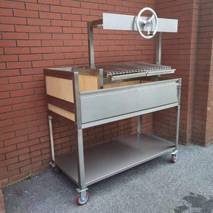 <span class=keywords><strong>Parrilla</strong></span> Argentina de 53" a Leña y Carbón de Acero Inoxidable Estilo Asado / Gaucho / Santa María con Canasta de Brasero - Product Image 1