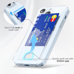 Étui portefeuille transparent carte de crédit mince mince <span class=keywords><strong>coque</strong></span> de téléphone souple en Silicone TPU pour <span class=keywords><strong>Apple</strong></span> <span class=keywords><strong>IPhone</strong></span> 15 Pro Max 14 Plus 13 12 11 - Product Image 3