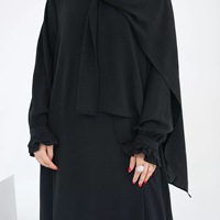 Robes Abaya décontractées unies grande taille pour femmes, style traditionnel avec hijab intégré, idéales pour l'Aïd et le quotidien