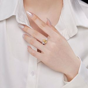Dylam <b>Top</b> End Fine Jewelry 925 Sterling <b>Silver</b> Rhodium Plated Diamond <b>Sparkling</b> 8A Zirconia Wedding Engagement Ring - Product Image 5