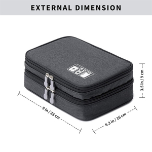Travel Cable Organizer Bag,Electronic Accessories Case Portable Double Layer Cable Storage Bag for Cord,Charger,Flash Drive - Product Image 2
