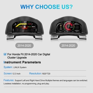 NaviHua สำหรับ Honda Fit ปี 2014-2020 จอแสดงผล LCD อัจฉริยะในรถยนต์ มาตรวัดความเร็วรอบแบบดิจิตอล จอแสดงผลเสมือนจริง รุ่นใหม่ล่าสุด - Product Image 6