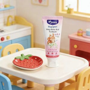 Pasta Dental de <span class=keywords><strong>Amino</strong></span>ácidos para Bebés Momeasy <span class=keywords><strong>X</strong></span> Hygepure, Sin Flúor, Sabor a Fresa, 60g, para Bebés de 0 a 2 Años - Product Image 2