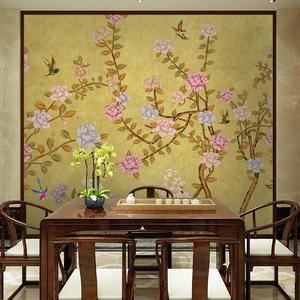 Duvar paneli için <span class=keywords><strong>3D</strong></span> çiçek altın çiçekli duvar kağıdı duvar su geçirmez ve anti-statik asya tasarım - Product Image 4