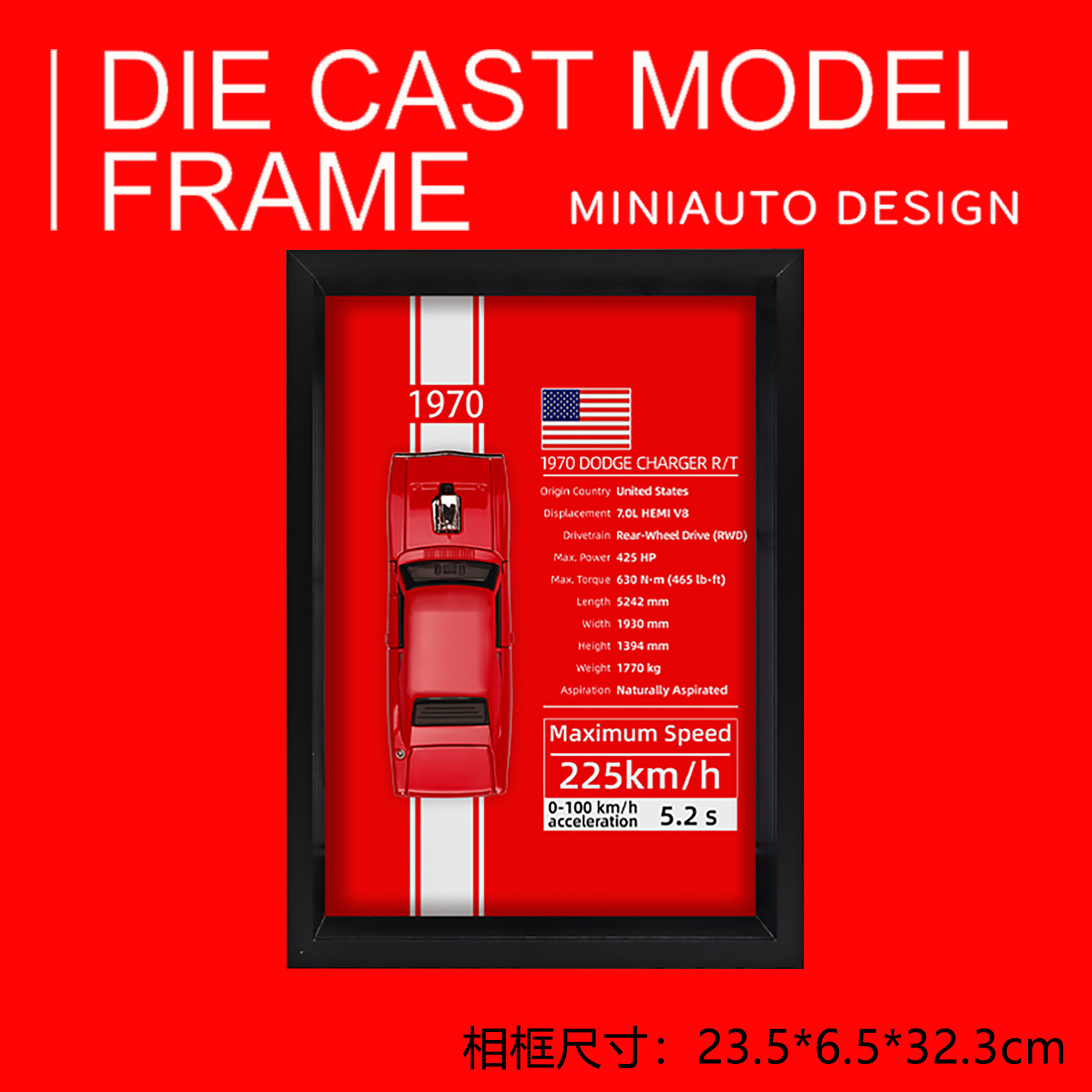 1:32 dodge hanging picture-box-red