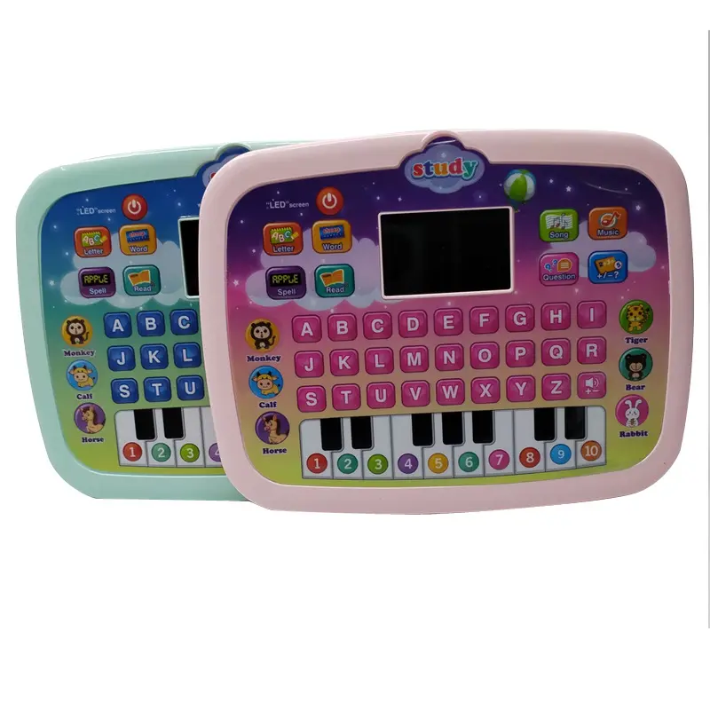 Amazo Inglês Learning Machine Piano Study Spelling Letters Educacional inteligente LCD Screen Tablet Aprendizagem Brinquedos