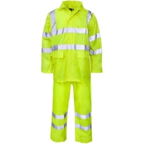 Fluorescerend Geel Hoge Zichtbaarheid Regenjassen/Slijtage Werk/Regenjas Voor Dames En Heren - Product Image 1