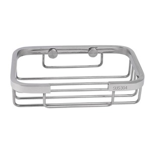 Accessoires de salle de bain pour hôtels modernes : Porte-savon rond en acier inoxydable 304 avec panier en treillis métallique - Product Image 2