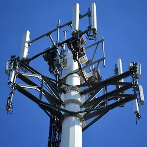 Antenne radio galvanisée autoportante de 20 25 30 35 m mètres, mâts tubulaires en acier, tour monopole de communication Wifi
