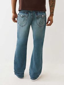 Jeans en denim pour homme HaiYao 2026, de haute qualité, sur mesure, bleu délavé, coupe droite, broderie, streetwear, hip-hop, OEM ODM, décontracté, en coton - Product Image 5