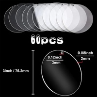 Disque rond transparent en acrylique avec motifs de Noël imprimés UV, perforé au laser, feuille de plastique PMMA