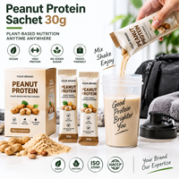 Protéine d'arachide en sachet individuel 30g – Poudre protéinée végétale végane pour la gym, l'hôtel, les voyages – Pour propriétaires de marques et distributeurs