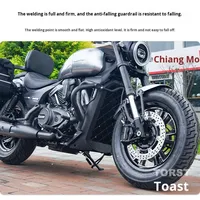 QJMOTOR Flash 600V4 (Modèle 2026) – Barres de protection moteur, dossier pliable, sacoches en toile et cuir, acier carbone pour moto