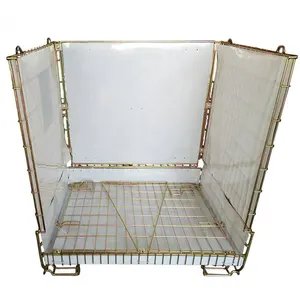 OEM/ ODM Heavy Duty Warehouse Industrial Transport Stackable Metal Mesh Container Cargo Storage Equipment