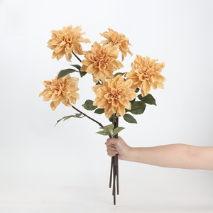 LO-645 Vente en gros de fleurs artificielles de dahlia en PU de qualité supérieure, toucher réaliste, hydratantes, fleurs artificielles de luxe pour la décoration de mariage et de la maison - Product Image 4