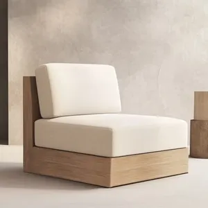 Outdoor Patio Furniture Garden Wooden Furniture With Cushion Sofa Teak Furniture Leisure Sofa Set