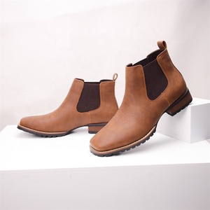 Bottes Chelsea Western en Cuir Véritable Faites à la Main avec Logo Personnalisé pour Hommes – Chaussures Décontractées Plates à Cheville Style Chukka pour Hommes - Product Image 2