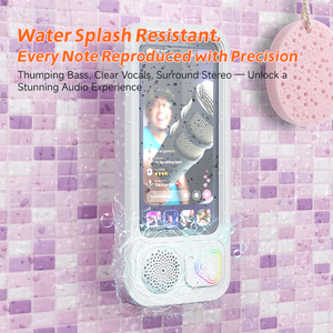 Support mural étanche pour téléphone de <span class=keywords><strong>douche</strong></span> avec haut-parleur, étui de protection pour téléphone de <span class=keywords><strong>douche</strong></span> pour salle de bain, baignoire, cuisine, miroir - Product Image 3
