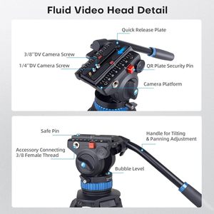 <span class=keywords><strong>Trépied</strong></span> vidéo AM-25S <span class=keywords><strong>SIRUI</strong></span>, <span class=keywords><strong>trépied</strong></span> professionnel robuste de 74.8 "avec tête fluide d'amortissement réglable pour DSLR, caméscope, appareils photo - Product Image 4