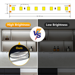 Bande LED SMD2835 à haute efficacité 128 LED/m sur PCB, CRI90, DC24V, 12,8W, 180LM/W, IP65, lumière linéaire flexible pour chambre à coucher, éclat doux - Product Image 6