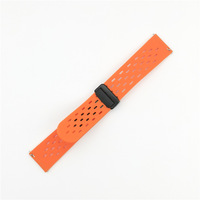 Smartwatch-Serie Lochdesign Faltbarer Magnetverschluss 20/22mm Silikon-Gel Uhrenarmband