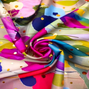 Chất Lượng Hàng Đầu 100% Polyester In Căng Vải In Kỹ Thuật Số Satin Vải Với Lá - Product Image 2