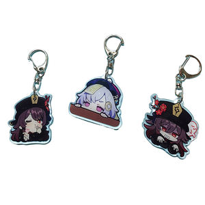 Porte-clés en acrylique personnalisé de dessin animé Anime Fabricant de porte-clés mignon populaire Pendentif holographique <span class=keywords><strong>Genshin</strong></span> <span class=keywords><strong>Impact</strong></span> Charms Wholesale - Product Image 2