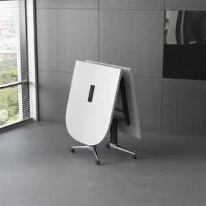 Solid Wood Modern Oval <b>Extendable</b> Conference <b>Table</b> Adjustable <b>Legs</b> Eco-Friendly Design Panel Ready Customizable School Office - Product Image 2