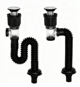 Dispositivo de Drenaje Horizontal y Vertical ABS para Lavabo, Tubería de Desagüe Antiolores para Instalación de Lavabos de Baño - Product Image 1