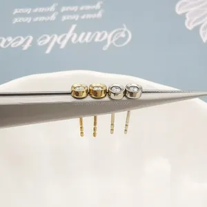 Simple Design Classic 9 18k Real Gold Diamond Earring Studs Cheap Price 9K Genuine Gold Earring With Diamond