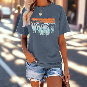 Camisetas de Verano para Mujer, Cómodas, Transpirables, Elásticas, de Manga Corta, Casuales, de Poliéster Tejido, Plisadas, Nuevas, Estilo Miyake, Venta al Por Mayor - Product Image 2