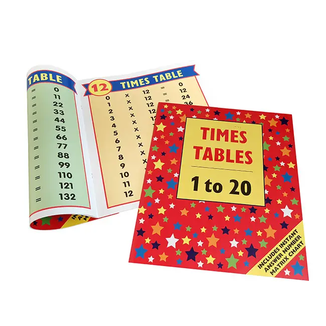 Shanghua Color Printing Factory logotipo personalizado TIMES TABLAS Nuevo diseño Libro de texto Libro de matemáticas