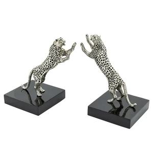 Porte-livres Jaguar en aluminium coulé sur socle en marbre pour table - Product Image 3