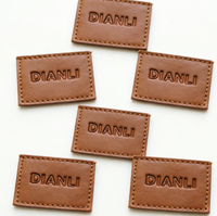 Écusson en cuir PU écologique personnalisé avec logo, étiquette en feutre gravée au laser, gaufrée, à coudre, pour vêtements, marque extérieure, OEM