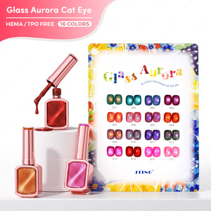 JTING Now Trend 16 colors Glass Aurora Cat Eye Gel Collection 3D Cat Eye Gel polish <b>set</b> Hema/TPO Free OEM Aurora Gel <b>Nail</b> Polish - Product Image 1