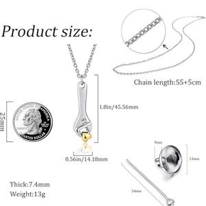 Collier urne funéraire en forme de clé pour cendres d'animaux de compagnie, pendentif commémoratif pour mécanicien, bijou souvenir en forme d'outil - Product Image 3