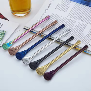 Accesorios para Bar, Bombilla para <span class=keywords><strong>Mate</strong></span> de Acero Inoxidable 304 de Grado Alimenticio, Filtro y Cuchara con Acabado Espejo, Pajitas para Beber - Product Image 2
