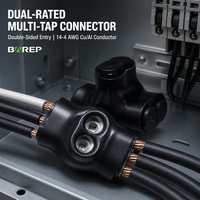 Connecteurs de câbles électriques double face BAREP QMS-D4-2 à 2 ports, 4-14 AWG, homologués CULus, isolés, à raccordement multiple
