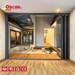 Porte pliante accordéon moderne italienne surdimensionnée pour extérieur, rétractable, coulissante, pour devantures de magasins résidentiels - Product Image 1